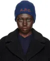 Apc Blue Harry Beanie In Iah Dark Blue