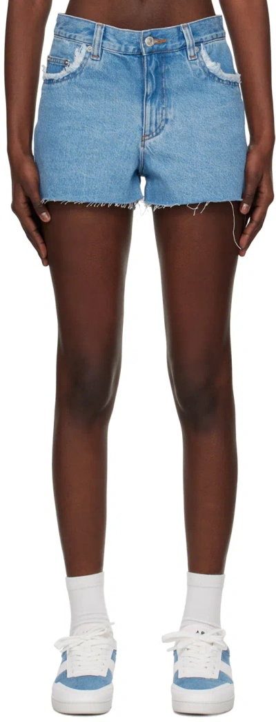 APC BLUE HOLLY DENIM SHORTS