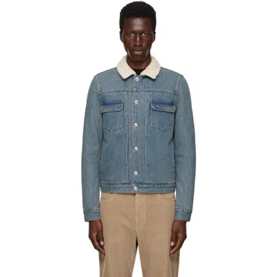 A.p.c. Blue Justin Denim Jacket In Ial Washed Indigo