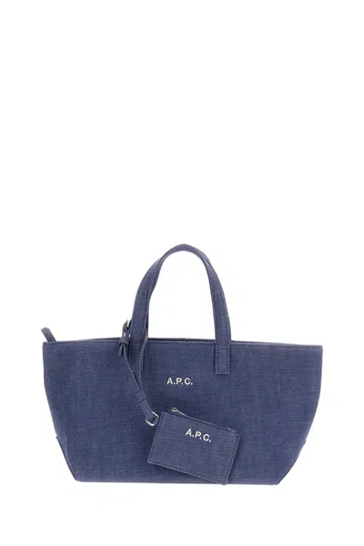 A.p.c. Blue Le Drummer Toile Small Tote Bag