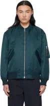Apc Logan Zip-up Bomber Jacket In Iaq Petroleum