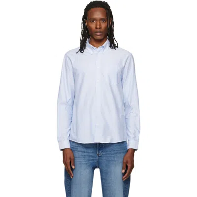 A.p.c. Blue New Greg Shirt In White