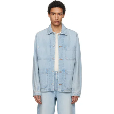 A.p.c. Blue New Rodney Denim Jacket In Brown
