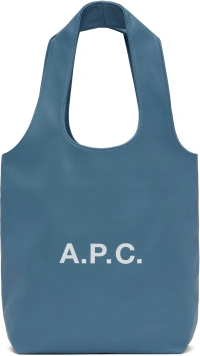 Apc Blue Ninon Small Tote In Iaa Blue