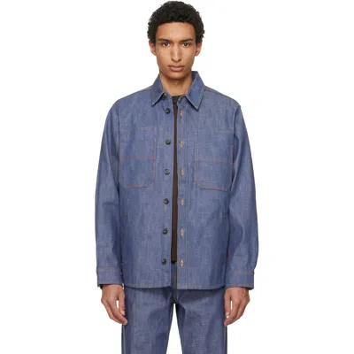 A.p.c. Blue Noah Denim Jacket In Multi