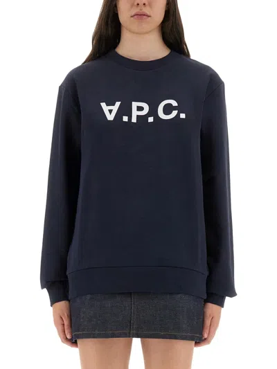 A.p.c. Blue Organic Cotton Sweatshirts In Black