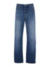 Apc Blue Five-pocket Jeans With All-over Paint Effect In Blue
