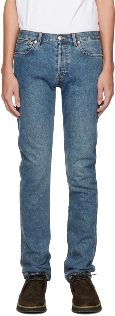 A.p.c. Blue Petit Standard Jeans In Ial Washed Indigo
