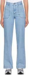 Apc A.p.c. High Waisted Straight In Iab Light Blue