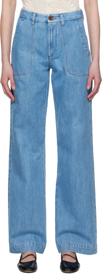 Apc Blue Seaside Jeans In Ial Washed Indigo