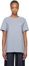 Apc A.p.c. Logo Printed Crewneck T-shirt In Bleu Clair/ecru