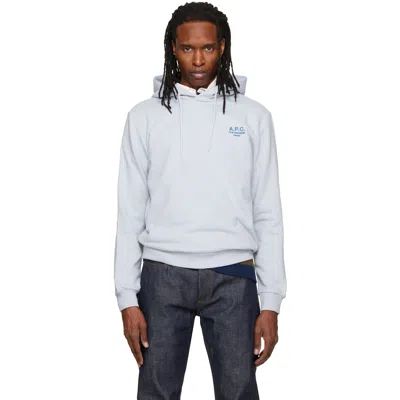 A.p.c. Blue Standard 'rue Madame' Hoodie In Bleu Clair/bleu Fonc