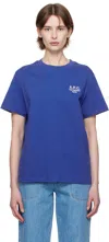 Apc Blue Standard 'rue Madame' T-shirt In Ima Bleu Fonce/blanc
