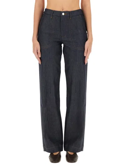 A.p.c. Blue Straight High Rise Jeans In White