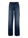 Apc A.p.c. Elisabeth' Blue Straight Jeans With Branded Button In Denim In Blue