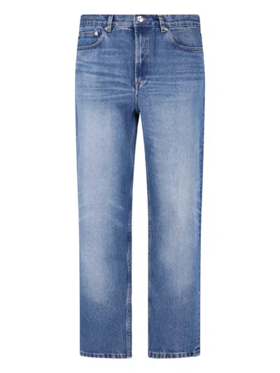 A.p.c. Blue Straight-leg Cotton Denim Jeans