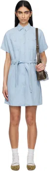 Apc Blue Suzanne Denim Minidress In Iav Pale Blue