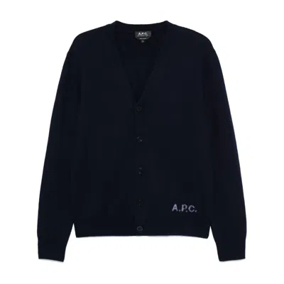 A.p.c. Blue Sweaters & Knitwear - Cardigans Men In Black