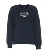 Apc Blue Tina Sweatshirt In Fleece Cotton With Logo Embroidery To The Chest A.p.c. Woman In Blue