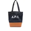Apc Medium Logo-detail Denim Tote Bag In Blue