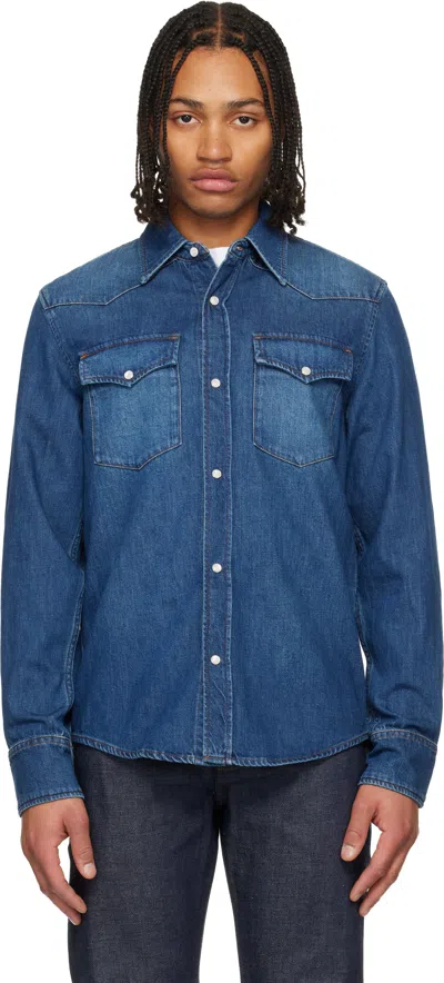 Apc Blue Western Denim Shirt