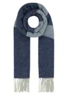 Apc A.p.c. Blue Wool Blend Malo Scarf