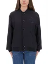 Apc Boxy Black Jacket With Snap-button Closure In Black