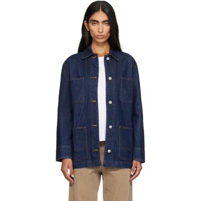 A.p.c. Blue Worker Denim Jacket In Multi
