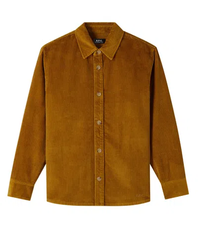 Apc Bobby Logo Overshirt In Cab - Camel