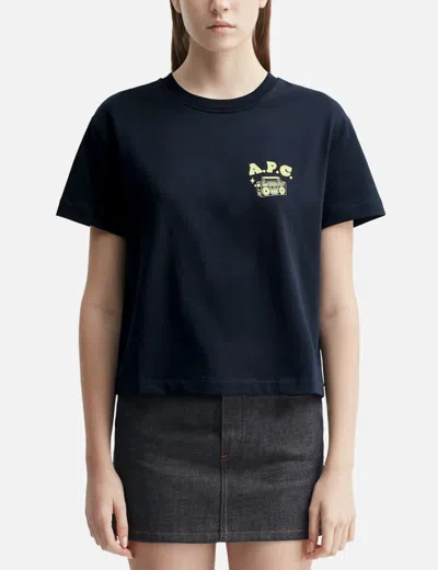 Apc A.p.c. Body Disco Crewneck T-shirt In Blue