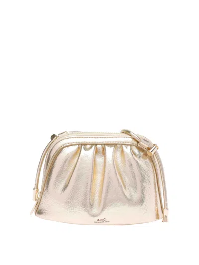 APC GOLD DRAWSTRING NINON SHOULDER BAG