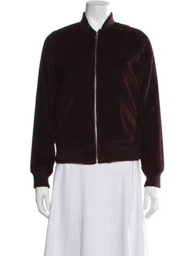 Pre-owned A.p.c. Bomber Jacket In Burgundy