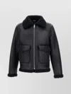 Apc Bomber Jacket With Shearling Collar And Cuffs In Black
