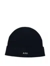 Apc Ribbed Wool Beanie In Blue