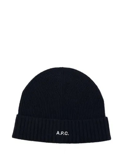 Apc A.p.c. Bonnet "colin" Accessories In Blue