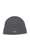 Apc Ribbed Wool Beanie In Gray