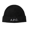 Apc A.p.c. Berretto In Lana Con Logo In Black