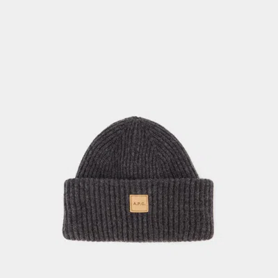 APC MICHELLE BEANIE - A.P.C. - WOOL - ANTHRACITE GREY