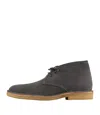 Apc Asphalt Grey Suede Split Leather Ankle Boots In Black