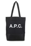 Apc Blue Denim And Leather Shopping Bag