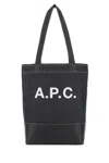 Apc A.p.c. Structured Denim Tote Bag With Leather Base