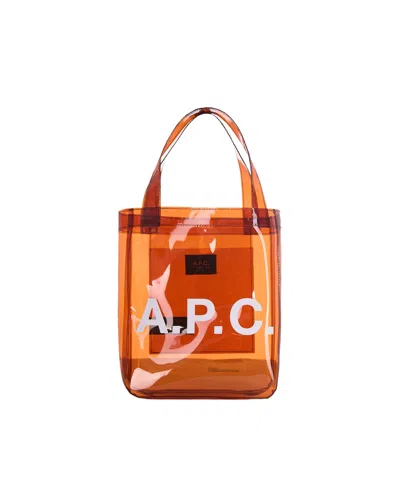 A.p.c. Borsa A Spalla Lou Small Dark Brown In Orange