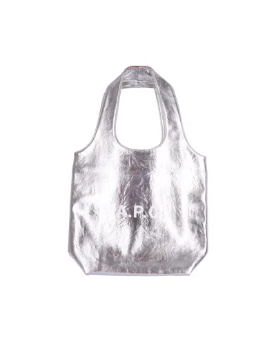 Apc Borsa A Spalla Tote Ninon Small Silver In Orange