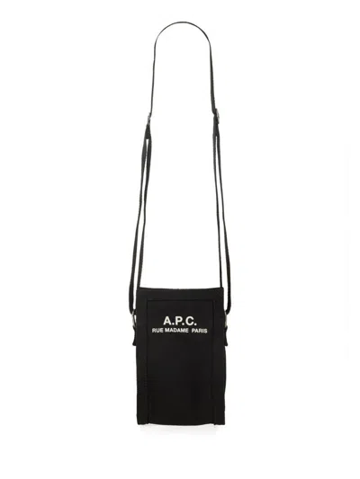 Apc A.p.c. Borsa A Tracolla Con Logo In Black
