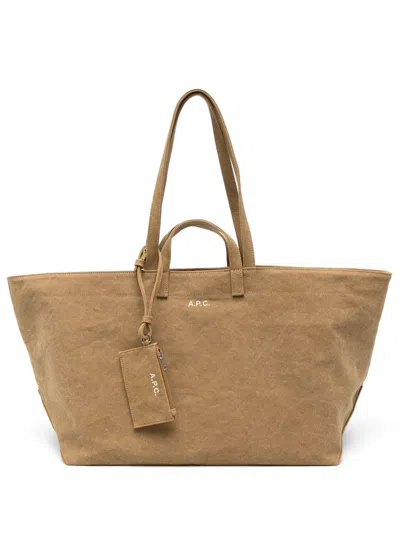 A.p.c. Borsa Le Drummer In Tela In Marrone