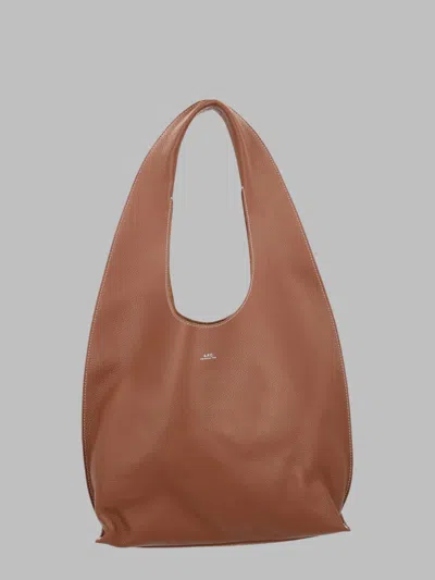 A.p.c. Borsa Tote "le Neige Clou" In Brown