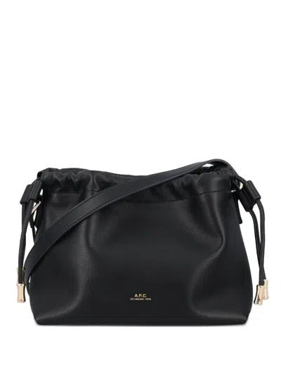 A.p.c. Ninon Mini Bag With Drawstring In Black