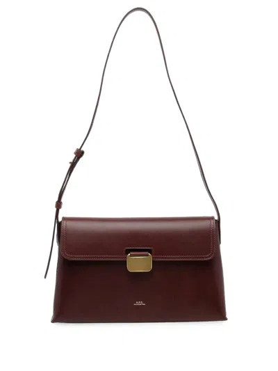 A.p.c. Small Simone Leather Shoulder Bag In Blue