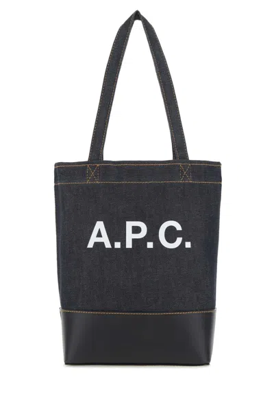 A.p.c. Borsa Tote Bag In Blue