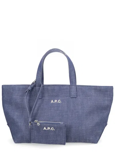 A.p.c. Borsa Tote "drummer" Small In Blue